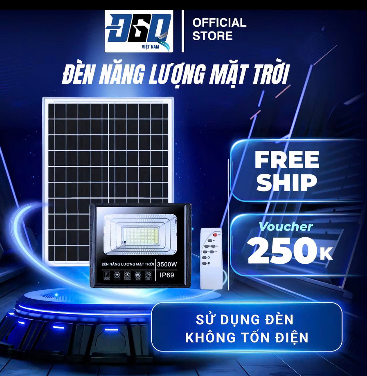 Đèn Pha Led Năng Lượng Mặt Trời 200w