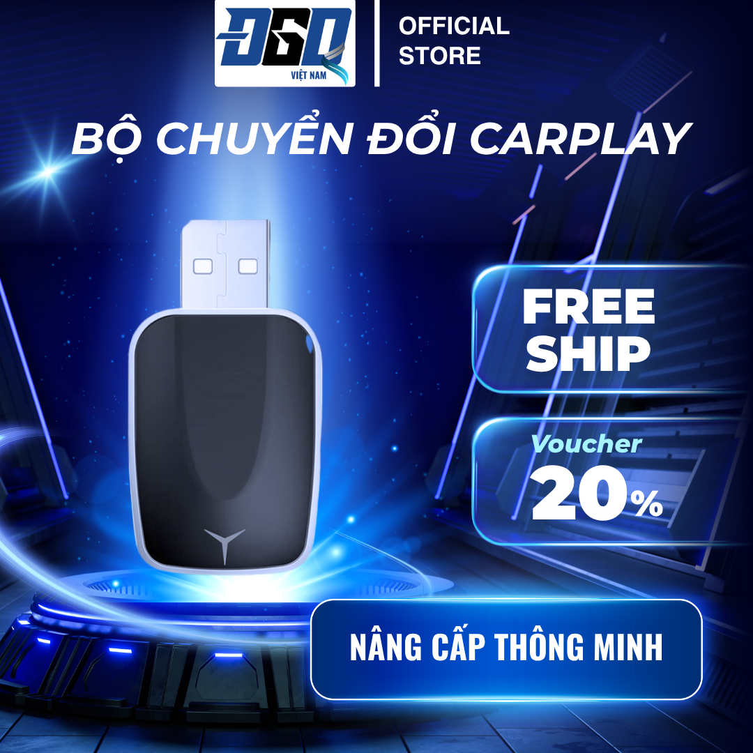 Bộ chuyển đổi CarPlay không dây 2in1 cho xe hơi hiện đại